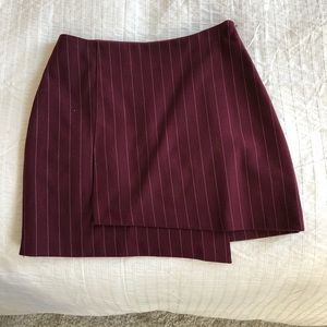 Skirts - Pin striped asymmetrical burgundy skirt Skirts - Pin striped asymmetrical burgundy skirt